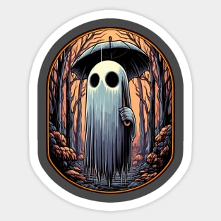 Vintage floral ghost halloween ghost in the forest gothic Sticker